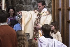 Katherine McDougal Wheeler McCandless; Jacob Grant Wheeler; Rev Jay MacLeod; Ellery Kate Wheeler; Ellery�s baptism